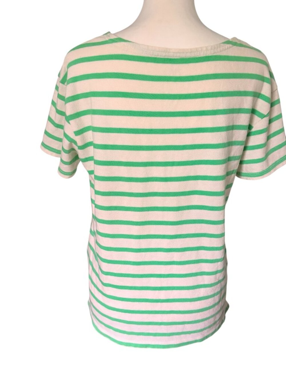 Old Navy Green and White Tee Medium - Picture 2 of 3